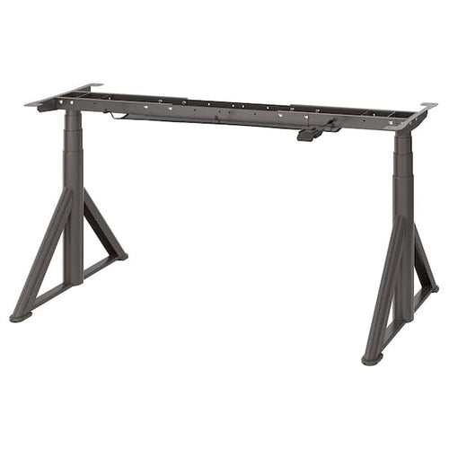 IDÅSEN underframe sit/stand f table tp, el, dark grey, 146x70 cm