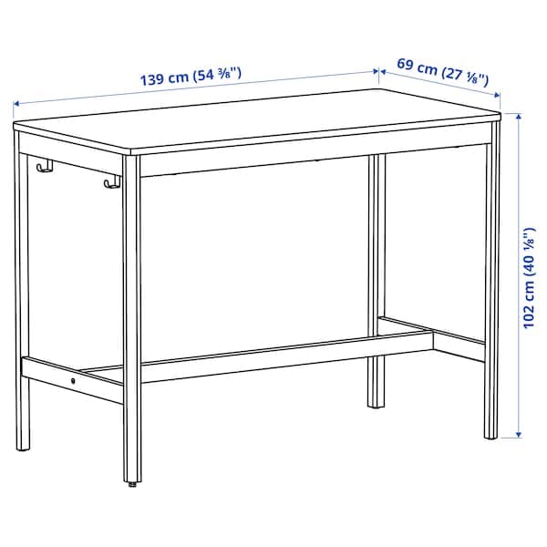IDÅSEN Base for table top - dark gray 139x69x102 cm , 139x69x102 cm - best price from Maltashopper.com 90483819