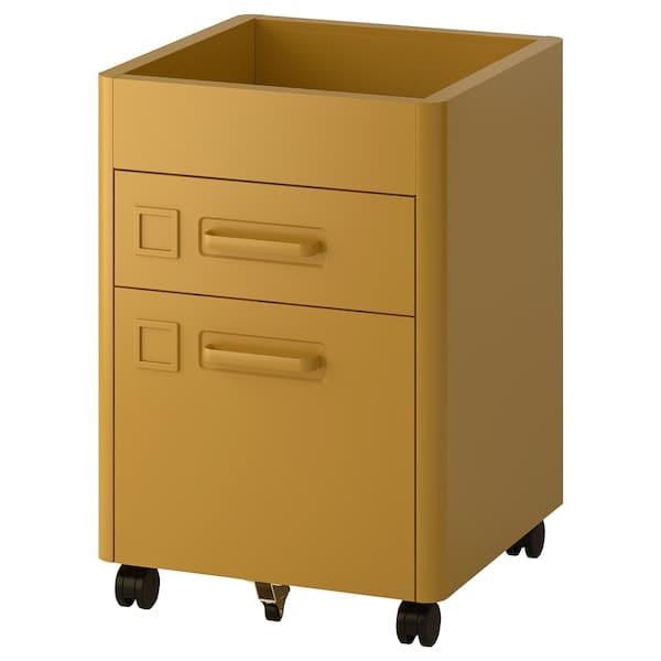 IDÅSEN - Drawer unit on castors, golden-brown, 42x61 cm