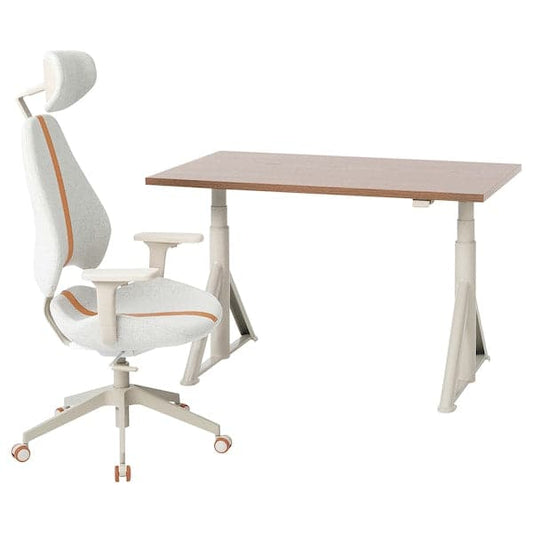 Ikea IDÅSEN / GRUPPSPEL Desk and chair - brown/beige 120x70 cm , 120x70 cm