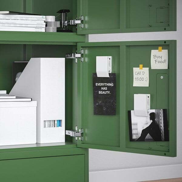 IDÅSEN - High cabinet with drawer and doors, dark green, 45x172 cm - best price from Maltashopper.com 10496401