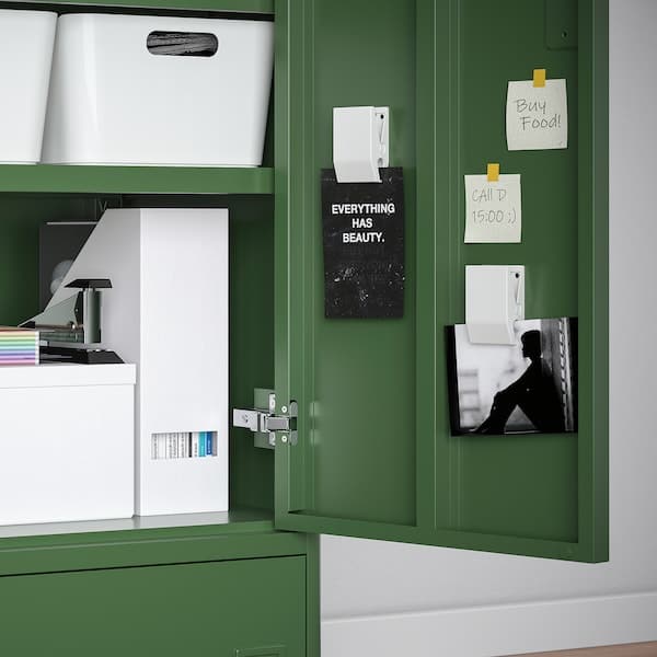 Ikea IDÅSEN - Cabinet with doors and drawers, dark green, 80x47x119 cm