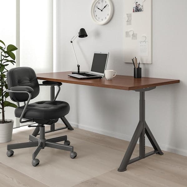 IDÅSEN Desk - brown/dark gray 160x80 cm , 160x80 cm - best price from Maltashopper.com 99281039