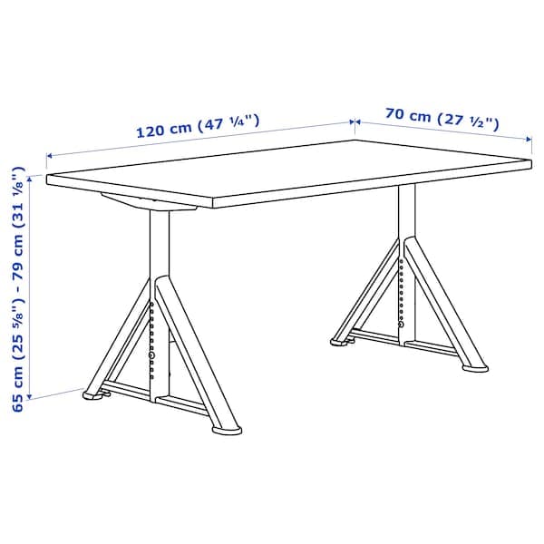 IDÅSEN Desk - black/dark gray 120x70 cm , 120x70 cm - best price from Maltashopper.com 19281024