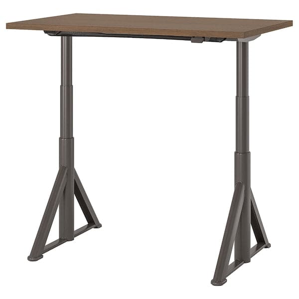IDÅSEN Height adjustable desk - brown/dark gray 120x70 cm , 120x70 cm - Premium Furniture from Ikea - Just €648.99! Shop now at Maltashopper.com