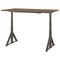 IDÅSEN Height adjustable desk - brown/dark gray 160x80 cm , 160x80 cm - best price from Maltashopper.com 39281004