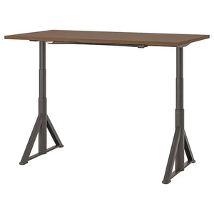 Ikea IDÅSEN Height adjustable desk - brown/dark gray 160x80 cm , 160x80 cm