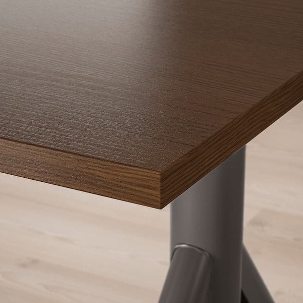IDÅSEN Height adjustable desk - brown/dark gray 120x70 cm , 120x70 cm - best price from Maltashopper.com 79280955