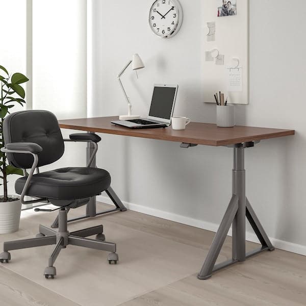 Ikea IDÅSEN Height adjustable desk - brown/dark gray 160x80 cm , 160x80 cm