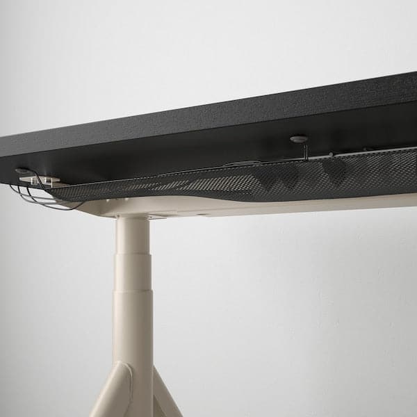 IDÅSEN Height adjustable desk - black/beige 160x80 cm , 160x80 cm - best price from Maltashopper.com 99280978