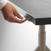 IDÅSEN Height adjustable desk - black/beige 160x80 cm , 160x80 cm - best price from Maltashopper.com 99280978