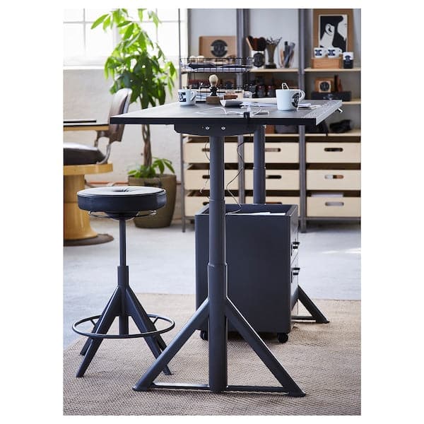 Ikea IDÅSEN Height adjustable desk - black/dark gray 120x70 cm , 120x70 cm