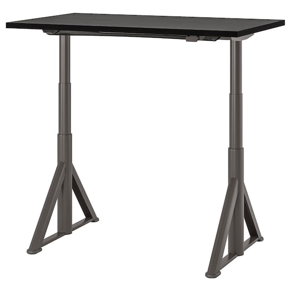 IDÅSEN Height adjustable desk - black/dark gray 120x70 cm , 120x70 cm - best price from Maltashopper.com 19280939