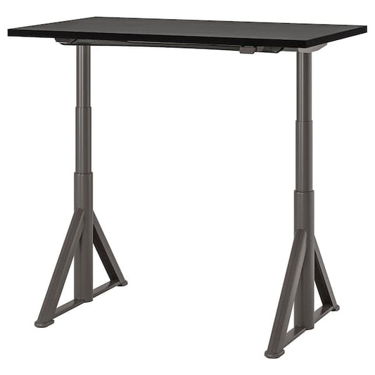 IDÅSEN Height adjustable desk - black/dark gray 120x70 cm , 120x70 cm - best price from Maltashopper.com 19280939