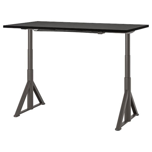 IDÅSEN Height adjustable desk - black/dark gray 160x80 cm , 160x80 cm