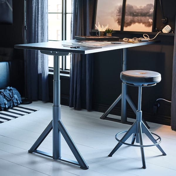 IDÅSEN Height adjustable desk - black/dark gray 120x70 cm , 120x70 cm - best price from Maltashopper.com 19280939