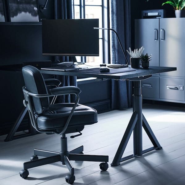 Ikea IDÅSEN Height adjustable desk - black/dark gray 160x80 cm , 160x80 cm