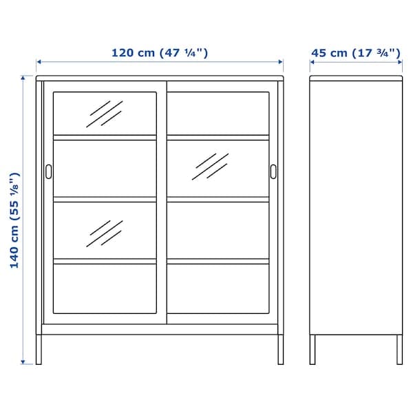 Ikea IDÅSEN Showcase with sliding doors , 120x140 cm
