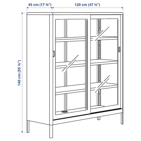 IDÅSEN Showcase with sliding doors , 120x140 cm - best price from Maltashopper.com 90496384