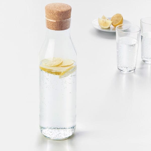 IKEA 365+ - Carafe with stopper, clear glass/cork, 1 l - best price from Maltashopper.com 90279719
