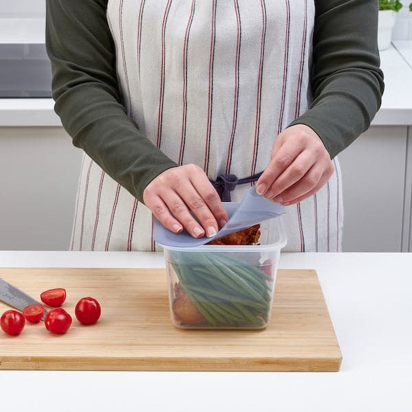 Ikea IKEA 365+ - Food container with lid, square plastic/silicone, 1.4 l