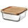 IKEA 365+ - IKEA 365+ Food container with lid, square glass/bamboo, 600 ml