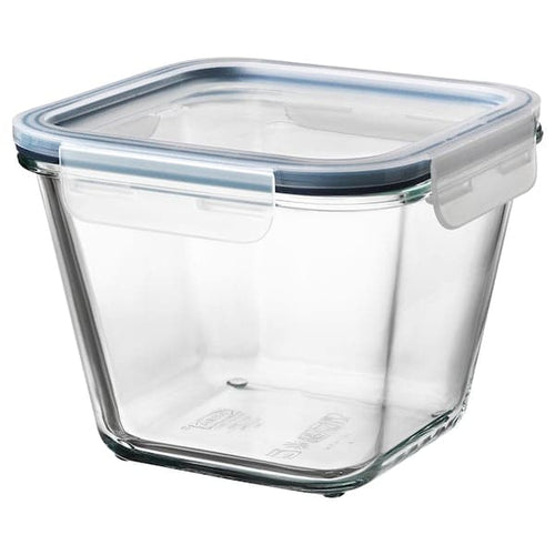 IKEA 365+ - Food container with lid, square glass/plastic, 1.2 l