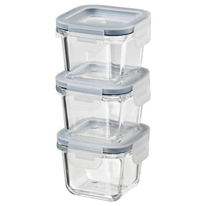 Ikea IKEA 365+ - Food container with lid, square/glass, 180 ml