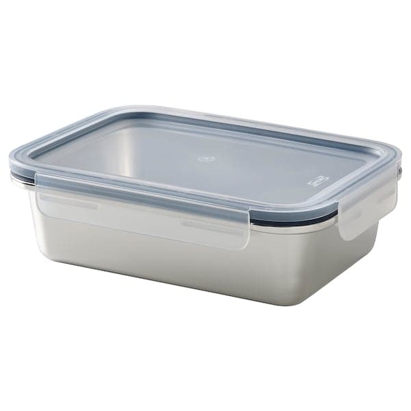 Ikea IKEA 365+ - Food container with lid, rectangular stainless steel/plastic, 1.0 l