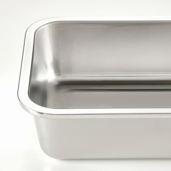 Ikea IKEA 365+ - Food container with lid, rectangular stainless steel/silicone, 1.0 l