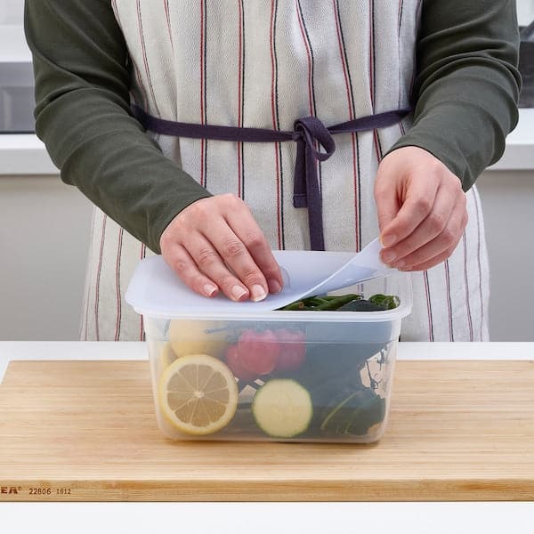 Ikea IKEA 365+ - Food container with lid, rectangular plastic/silicone, 2.0 l