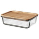 IKEA 365+ food container with lid, rectangular glass/bamboo, 1.0 l