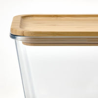 IKEA 365+ - Food container with lid, rectangular glass/bamboo, 1.8 l - best price from Maltashopper.com 49269068