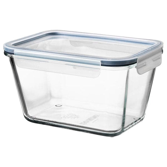 Ikea IKEA 365+ - Food container with lid, rectangular glass/plastic, 1.8 l