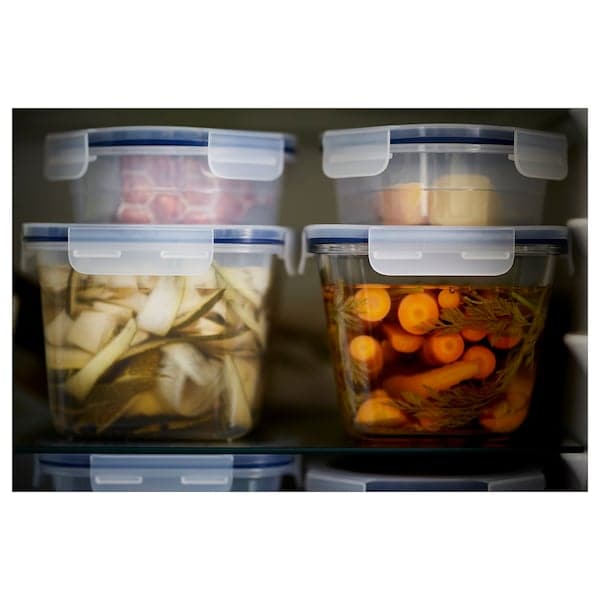 Ikea IKEA 365+ - Food container with lid, rectangular glass/plastic, 1.8 l