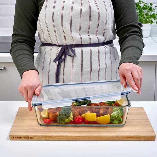 Ikea IKEA 365+ - Food container with lid, rectangular/glass plastic, 3.1 l