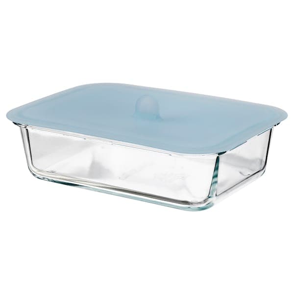 Ikea IKEA 365+ - Food container with lid, rectangular glass/silicone, 1.0 l