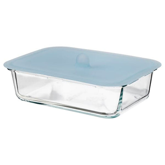 Ikea IKEA 365+ - Food container with lid, rectangular glass/silicone, 1.0 l