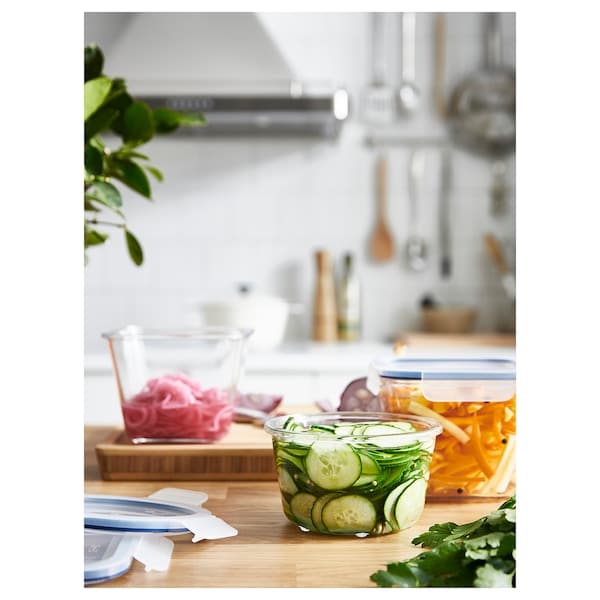 IKEA 365+ - Food container with lid, round glass/plastic , 600 ml - Premium  from Ikea - Just €5.99! Shop now at Maltashopper.com
