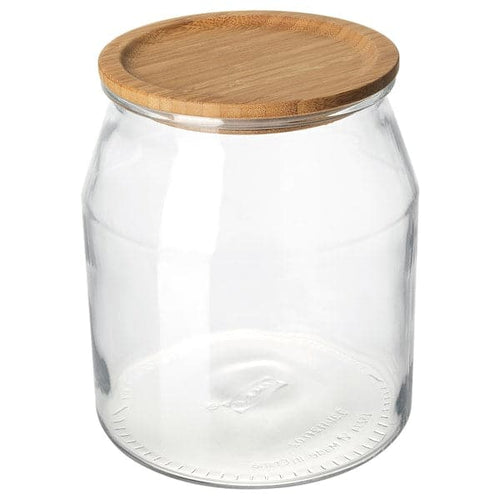 IKEA 365+ - Jar with lid, glass/bamboo, 3.3 l