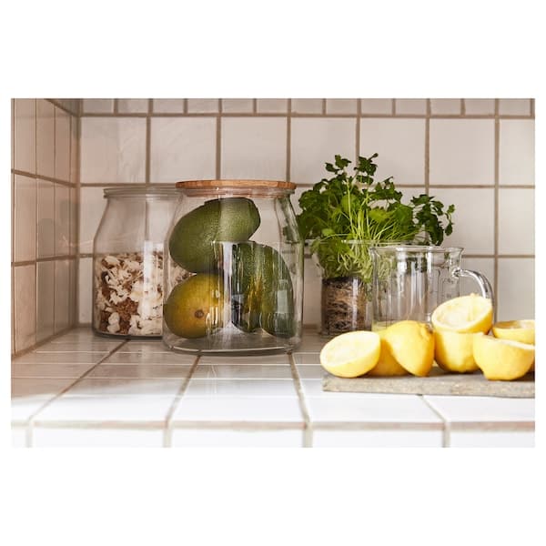 Ikea IKEA 365+ - Jar with lid, glass/bamboo, 3.3 l