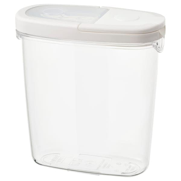 IKEA 365+ - Dry food jar with lid, transparent/white, 1.3 l