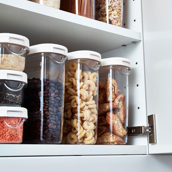 Ikea IKEA 365+ - Dry food jar with lid, transparent/white, 1.3 l