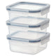 IKEA 365+ food container, square/plastic, 15x15 cm, 3 pack