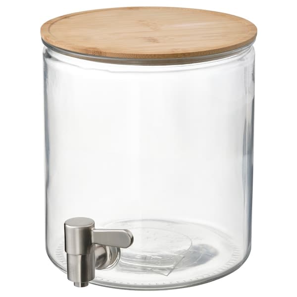 Ikea IKEA 365+ - Jar with tap, bamboo/clear glass, 4 l