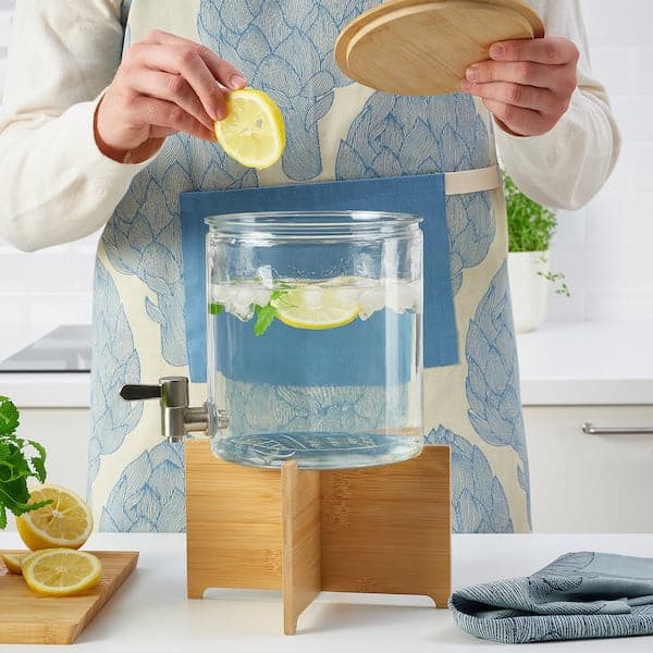 IKEA 365+ - Jar with tap, bamboo/clear glass, 4 l - best price from Maltashopper.com 00539104