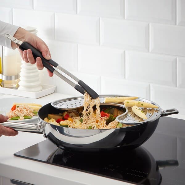 Ikea IKEA 365+ HJÄLTE - Cooking tweezers, stainless steel/black