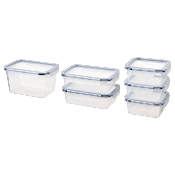 Ikea IKEA 365+ - Set of 6 food containers with lid, plastic ,
