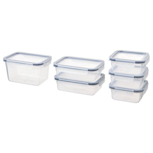 Ikea IKEA 365+ - Set of 6 food containers with lid, plastic ,