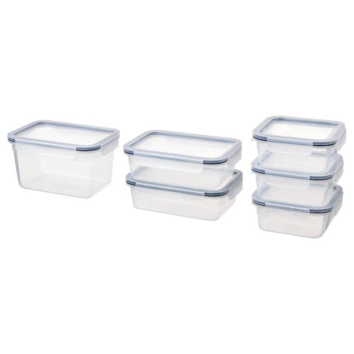 IKEA 365+ - Set of 6 food containers with lid, plastic ,